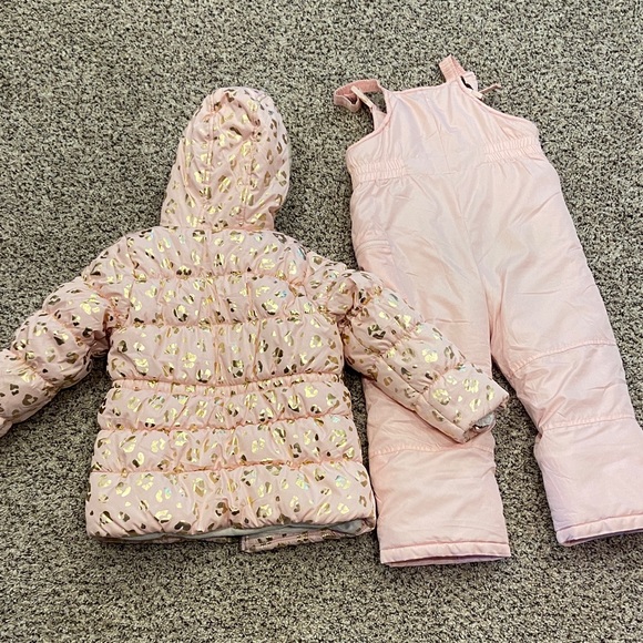 Carter's Light Pink cheat print jacket and snow bib. - Picture 5 of 5